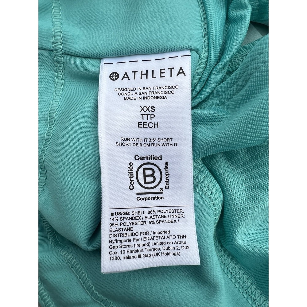 Athleta Run With It 3.5" Athletic Training Running Shorts Women XXS Teal NWT - Picture 11 of 11